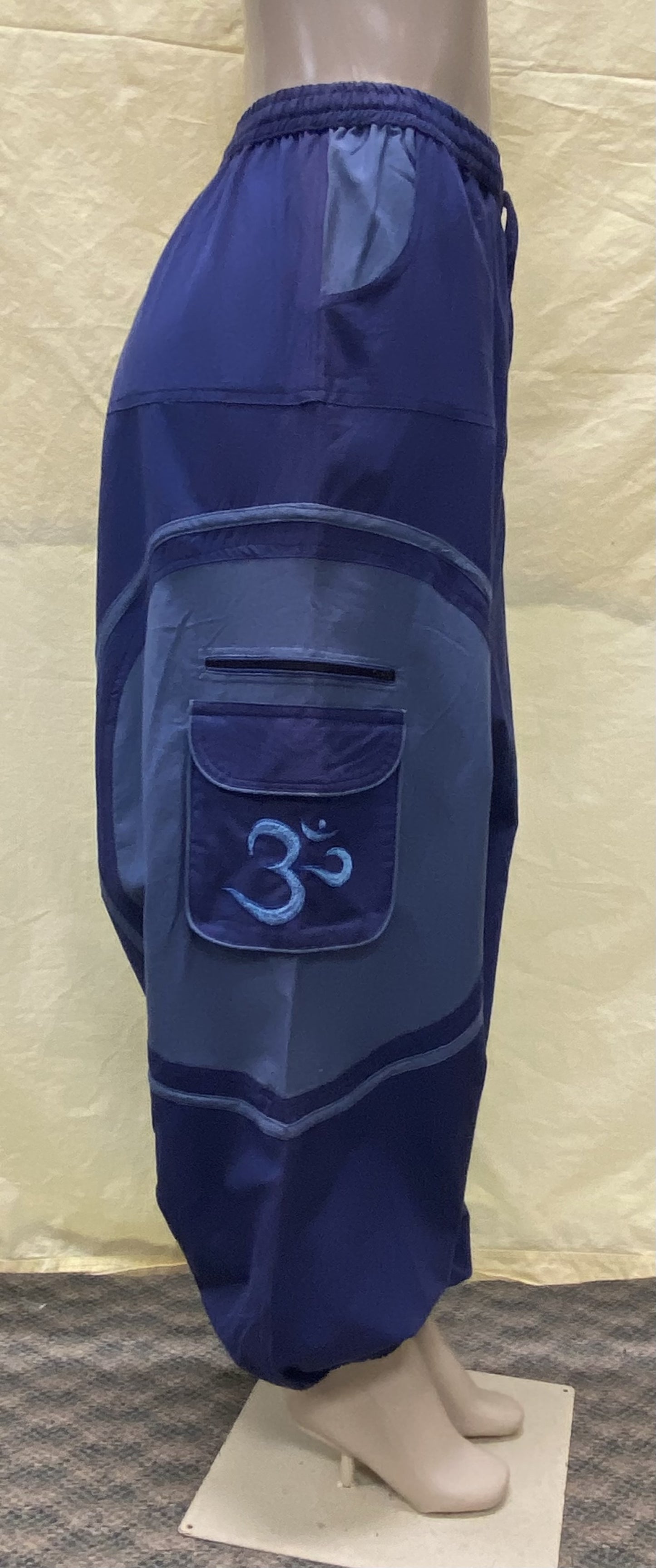 CP15 Unisex Blue Colored Om Printed Cotton Pant