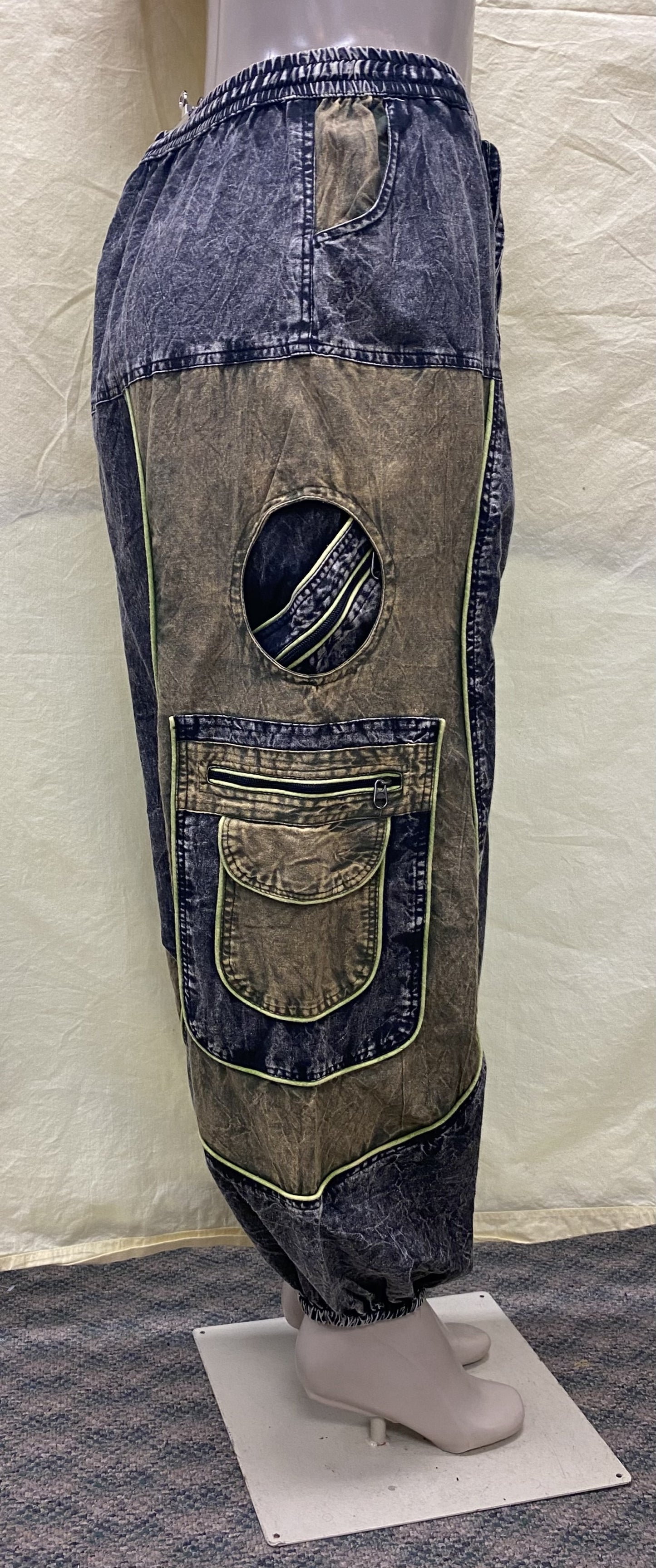 CP19 Unisex Green Colored Stonewashed Cotton Pant