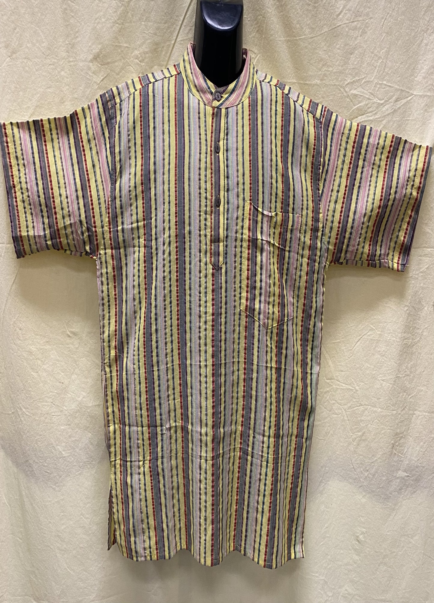 CT9 Men Yellow-Red Colored Cotton Shirt