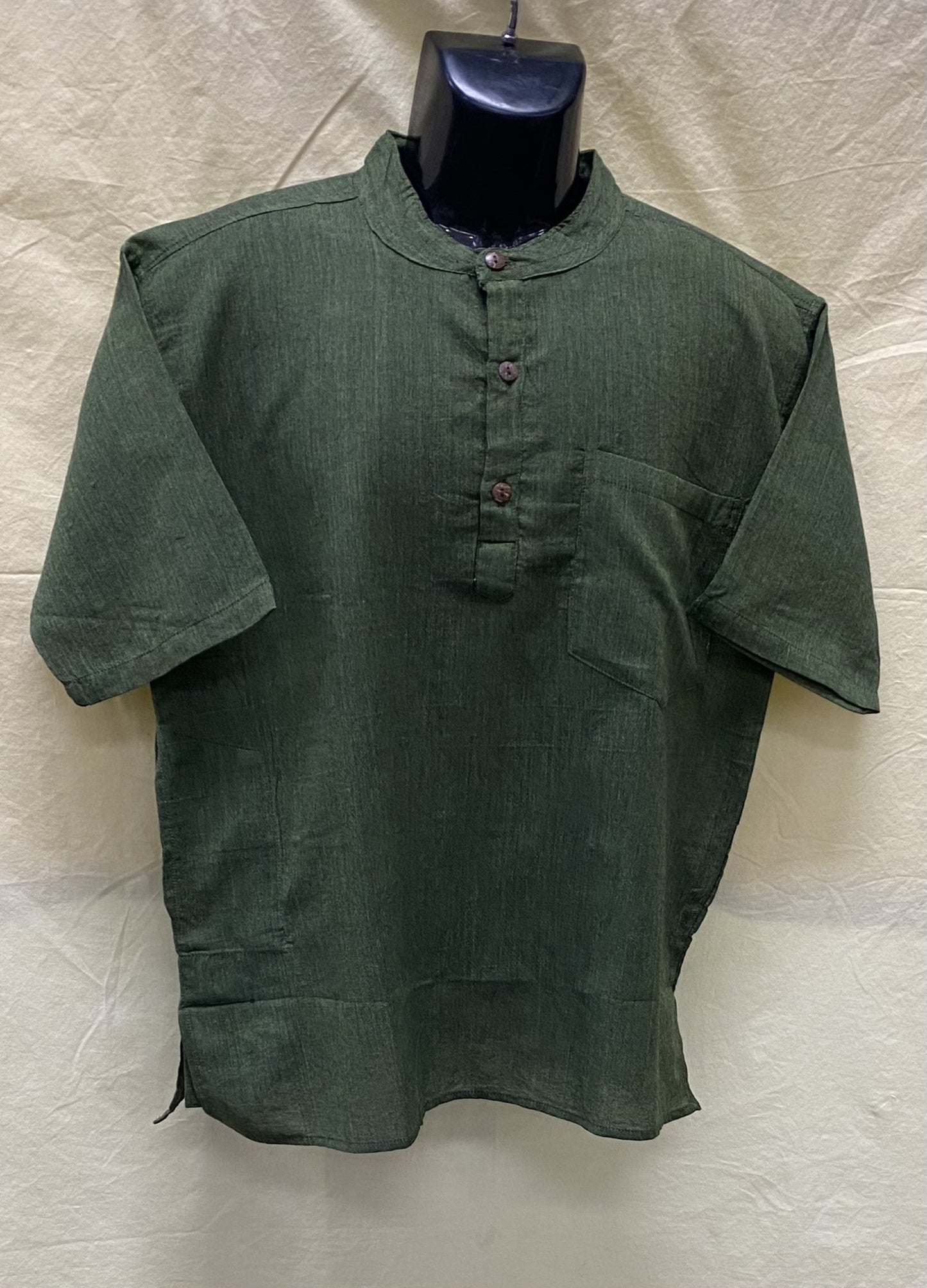 CT16 Men's Green Colored Cotton Shirt