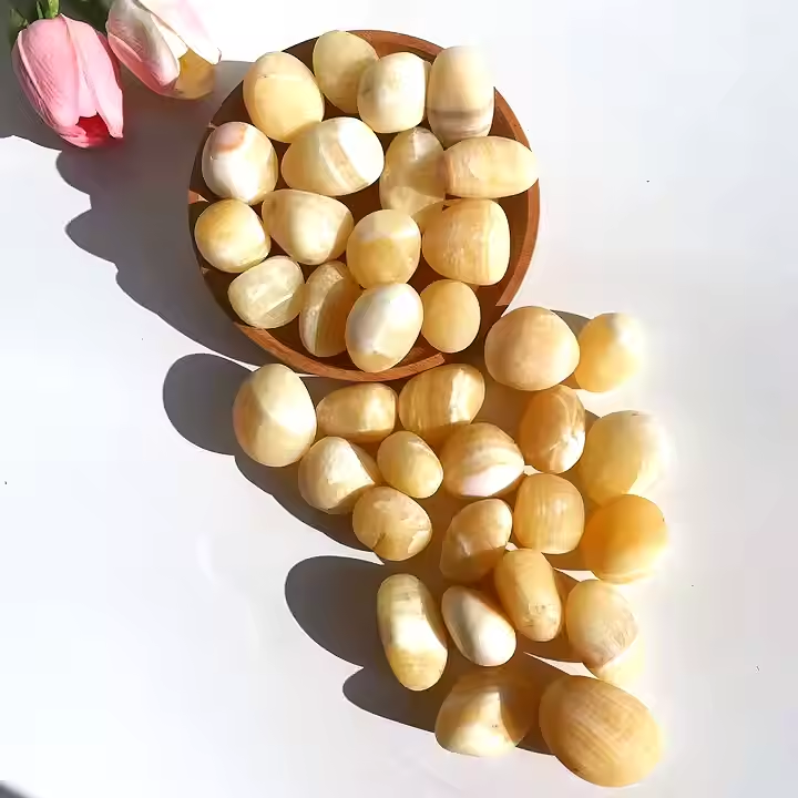 Yellow Calcite Tumbled Crystal Stone