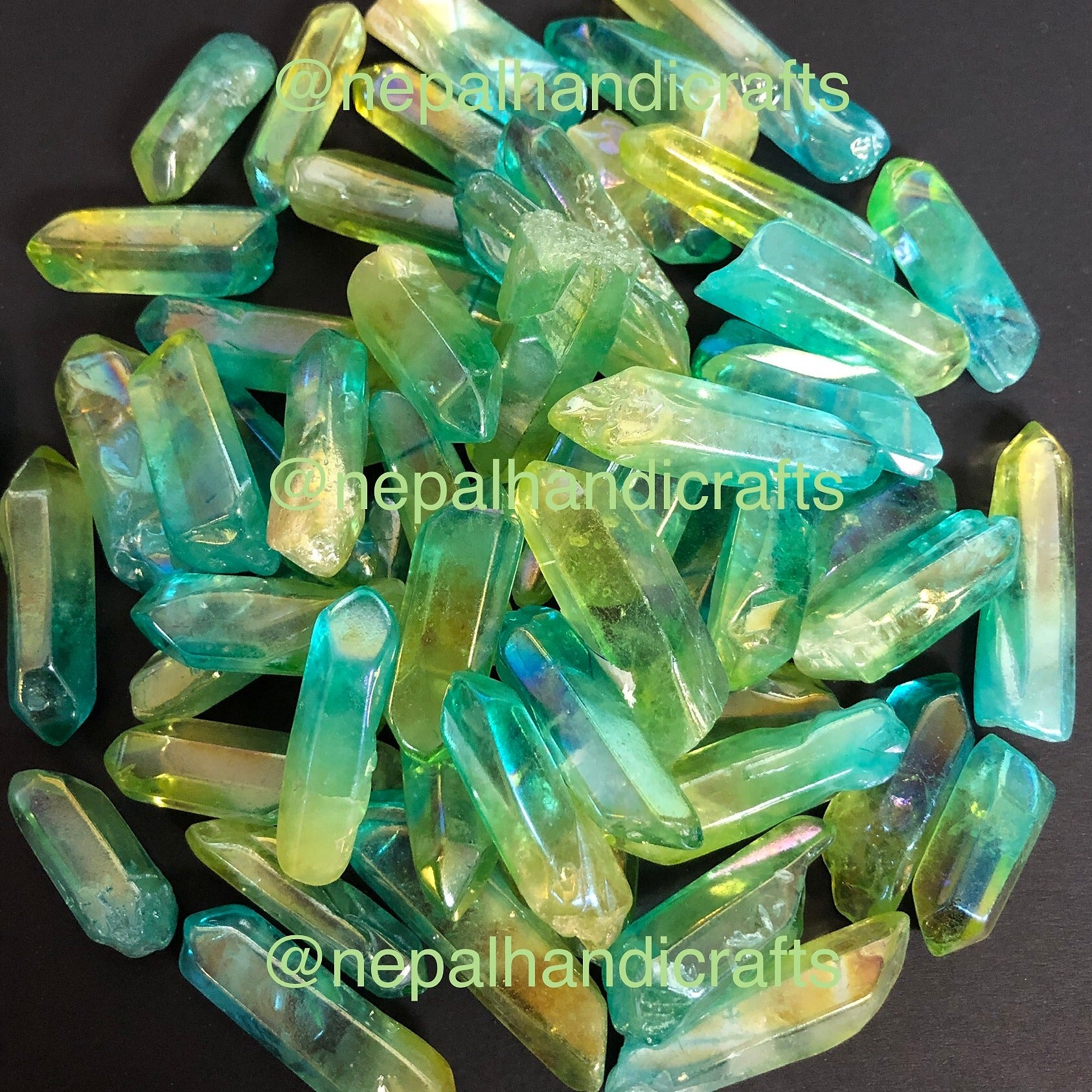 Yellow-Blue Colored Aura Stone_6