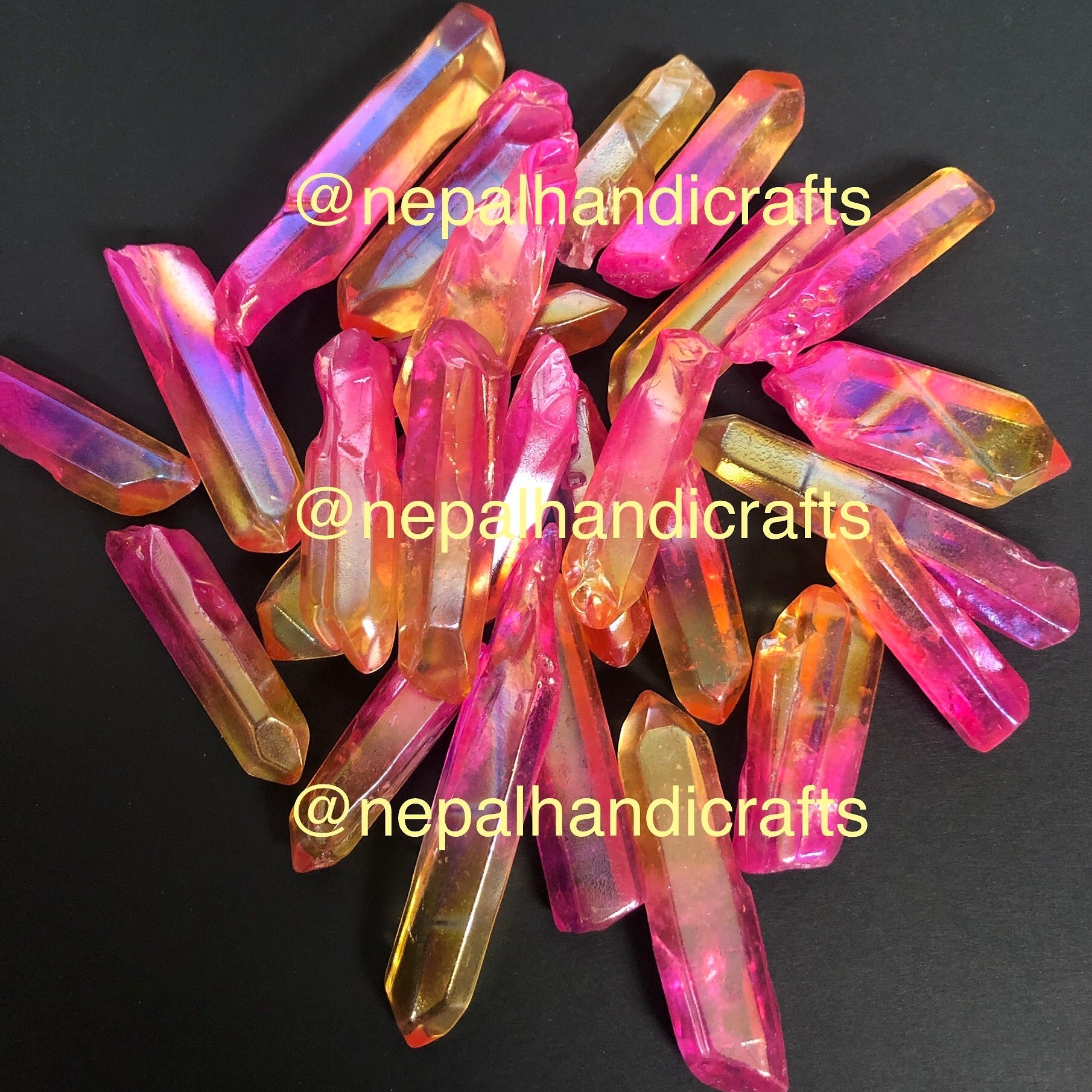 Pink-Yellow Colored Aura Stone_8