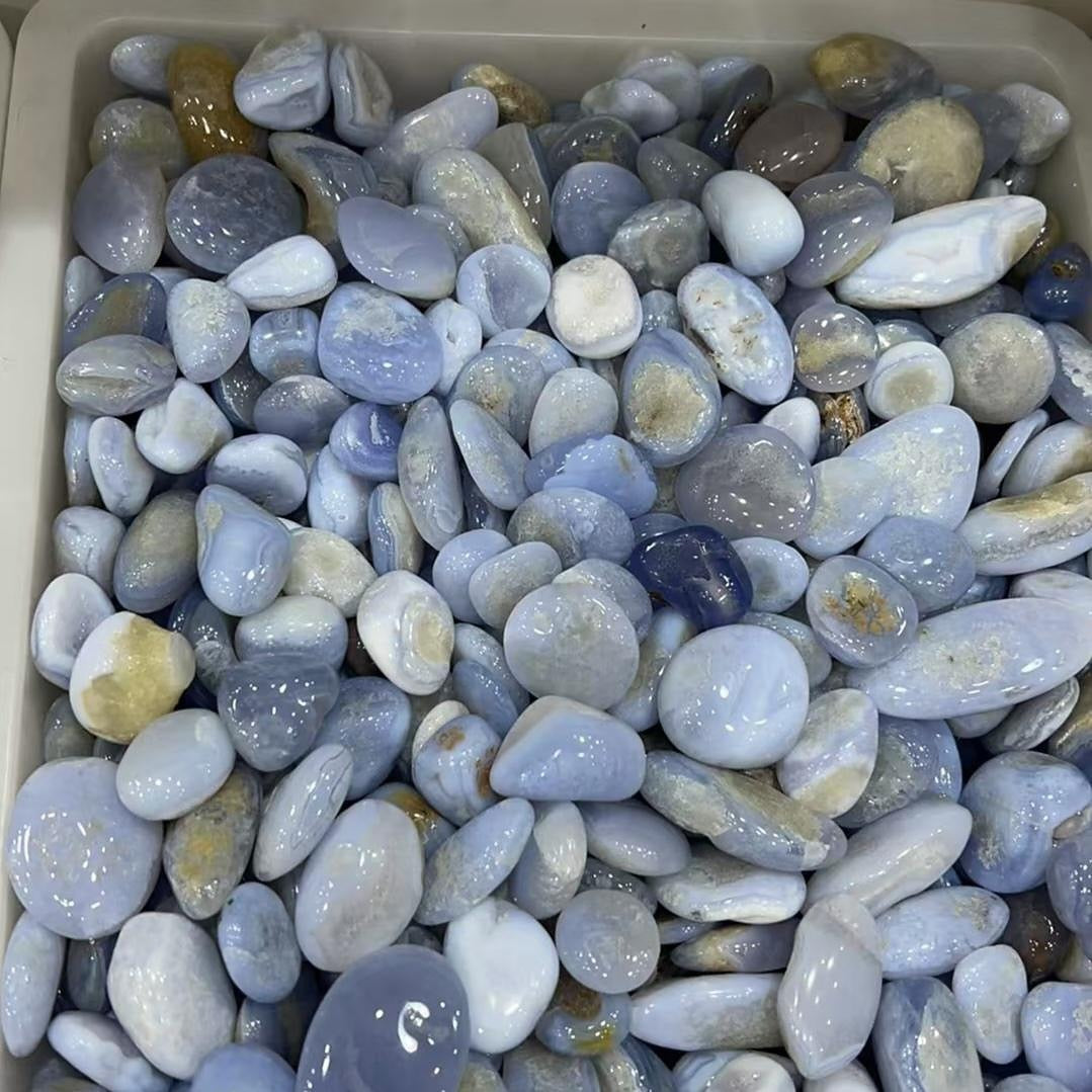 Blue Lace Agate Tumbled Crystal Stone