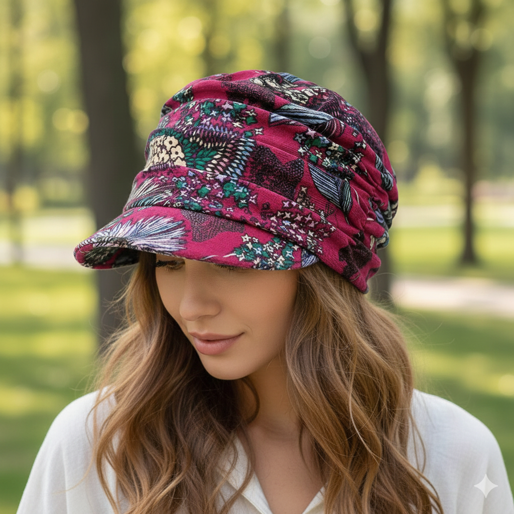 Women’s Fall-Winter Newsboy Jersey Hat with Fleece Lining