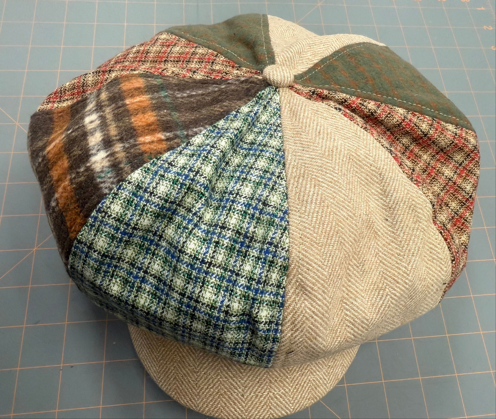 Retro-chic Patchwork Checkered Beret Versatile Hat