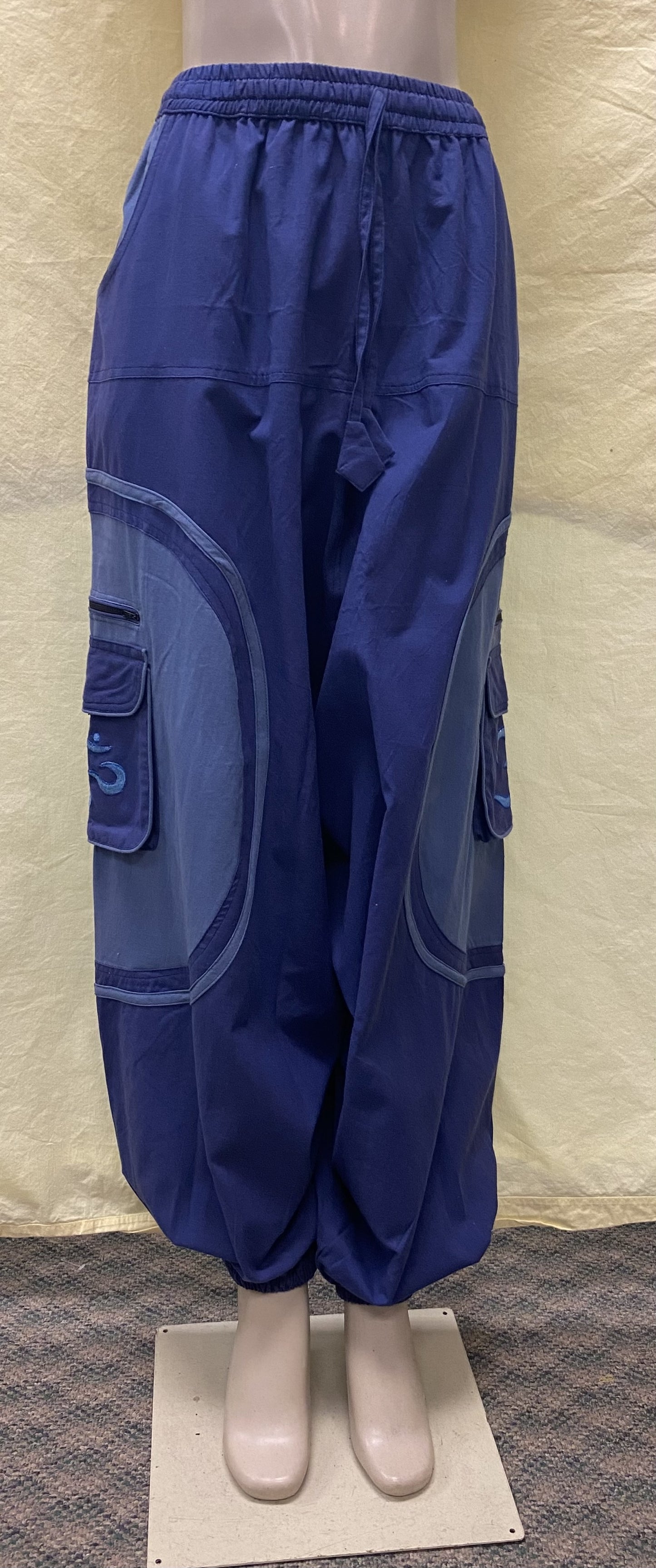 CP15 Unisex Blue Colored Om Printed Cotton Pant