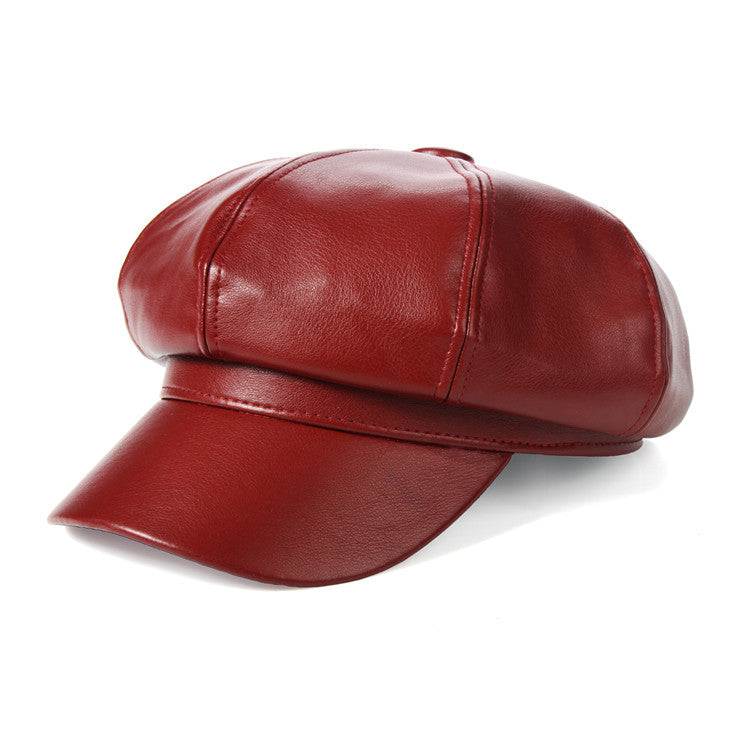 Women’s Elegant French Leather Beret Hat