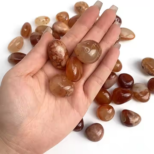 Red Flower Agate Tumbled Crystal Stone