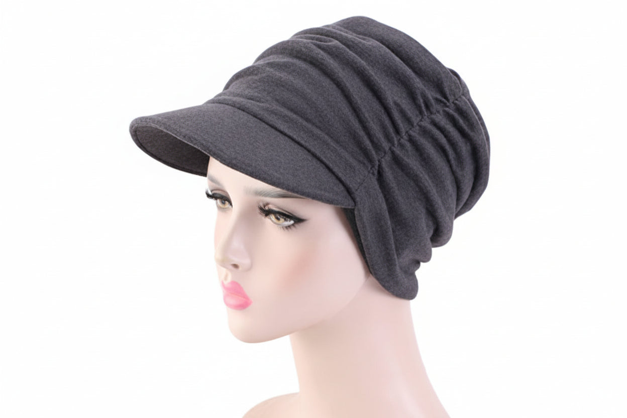 Women’s Fall-Winter Newsboy Jersey Hat with Fleece Lining