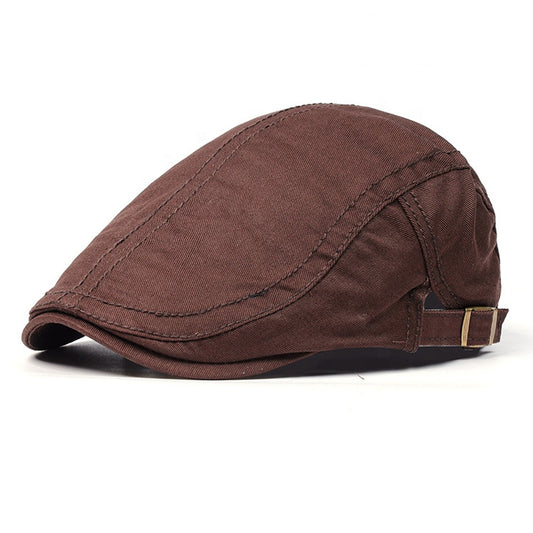 Unisex British Style Cotton Beret – Retro Duckbill Forward Hat