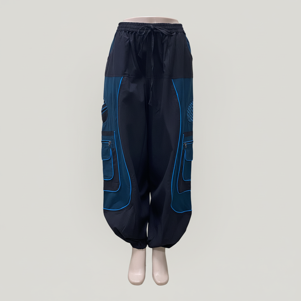 CP17 Unisex Black Colored Cotton Pant - Front View