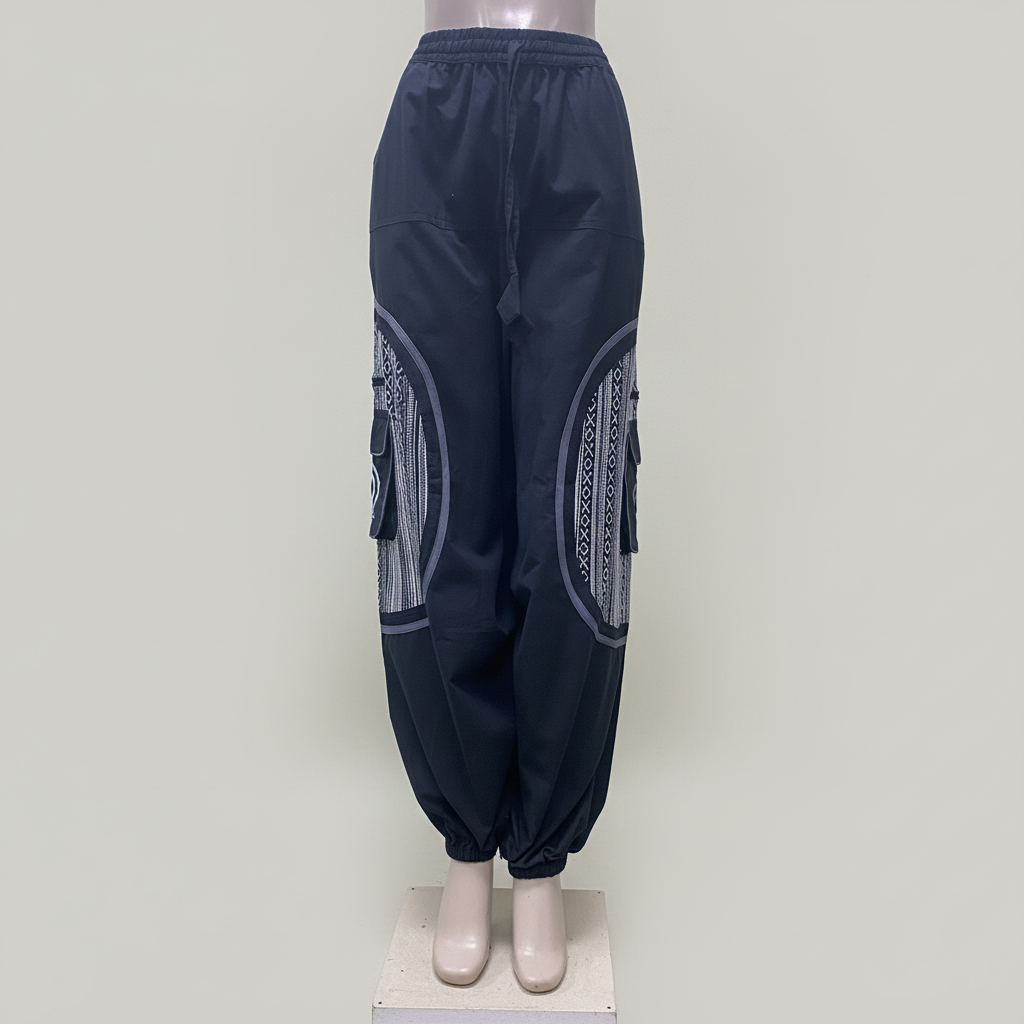 CP17 Unisex Black Colored Cotton Pant - Front View