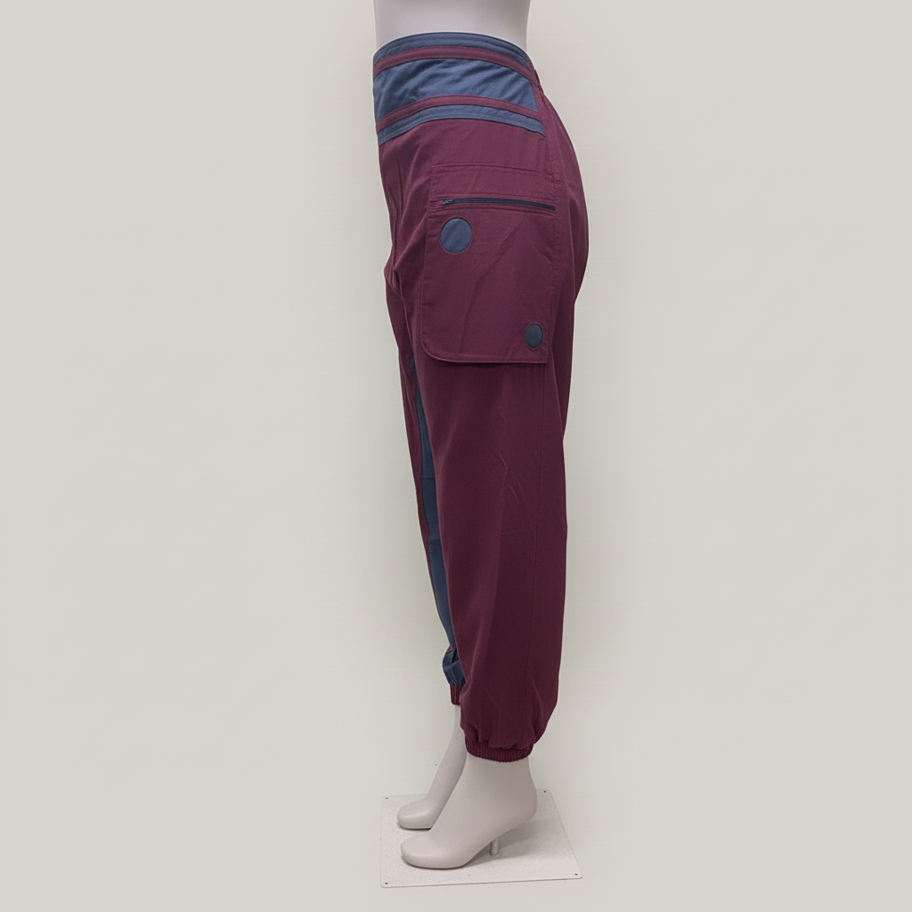 CP20 Side View - Red Gray colored cotton pant