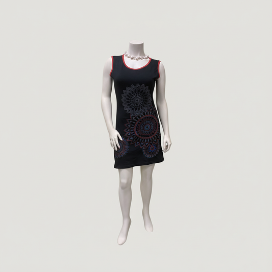CT33 Cotton Printed Handwork Dress - Front View