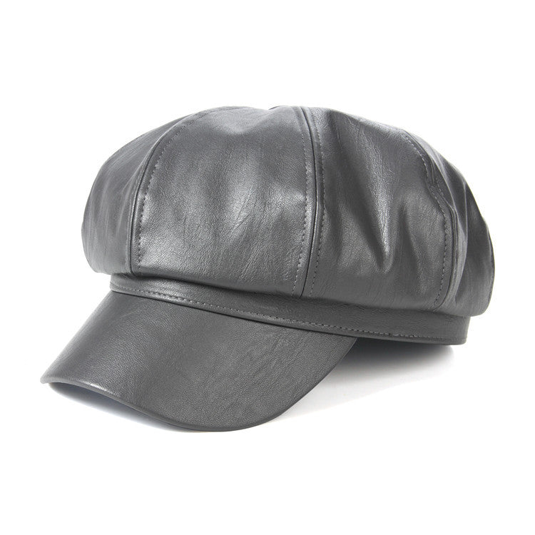 Women’s Elegant French Leather Beret Hat